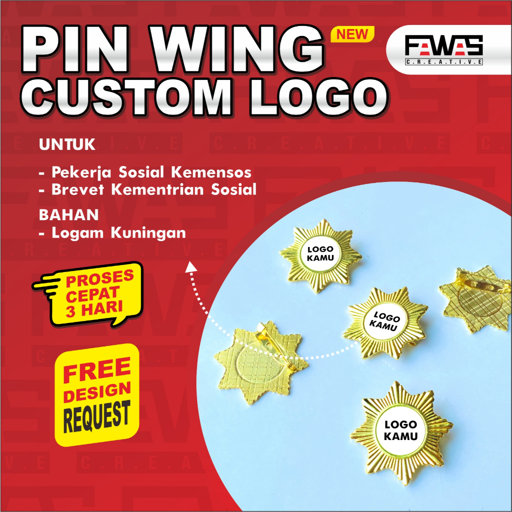 PIN WING MATAHARI 8 CUSTOM LOGO PIN CUSTOM