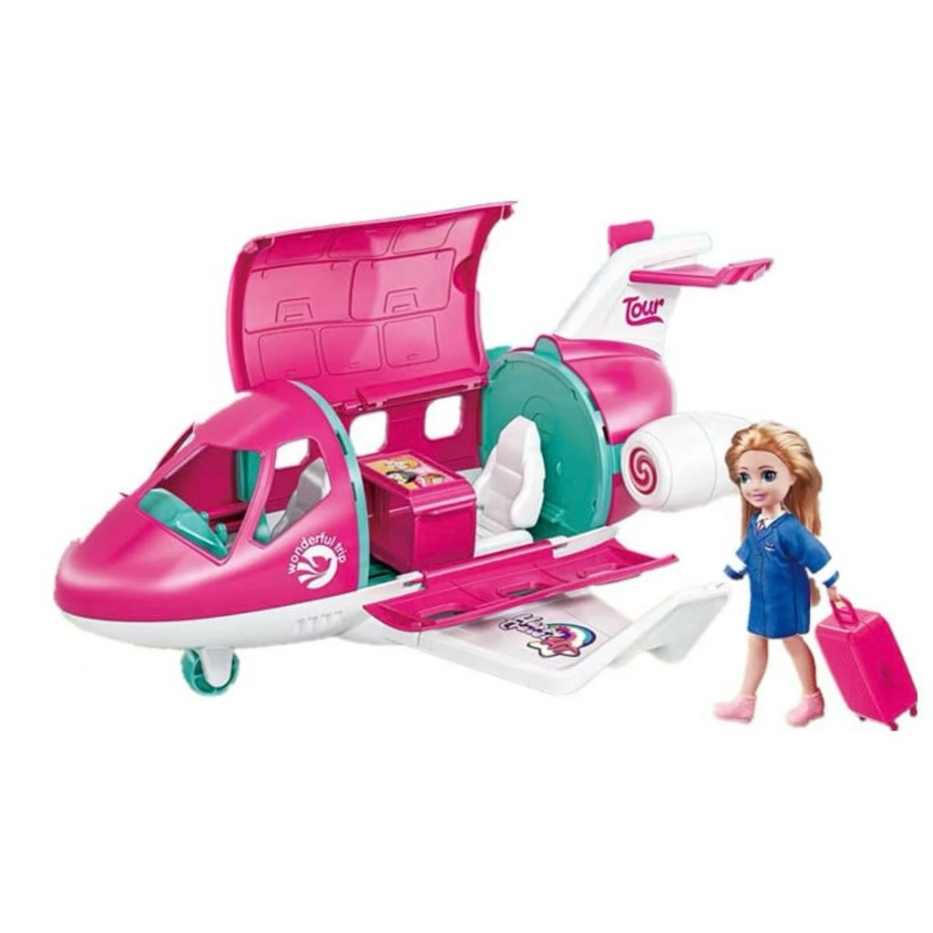 MAINAN ANAK SNI | MAINAN PESAWAT | SET MAINAN PESAWAT TERBANG DENGAN BONEKA PRAMUGARI | AIRPLANE SIM