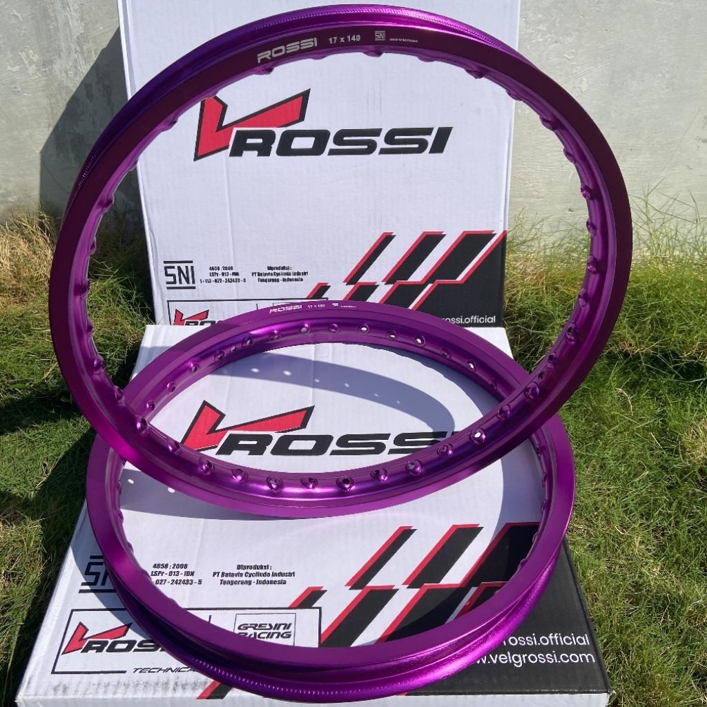 VELG ROSSI WM WARNA PURPLE UNGU RING17 UKURAN 120 140 160 185 ORIGINAL V ROSSI