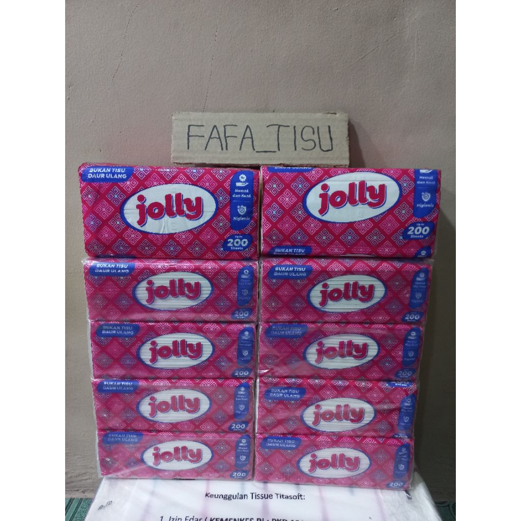 URFALAH_JATI - TISU JOLLY FACIAL TISSUE 10 PACK 200 SHEET 2 PLY EKONOMIS TERMURAH