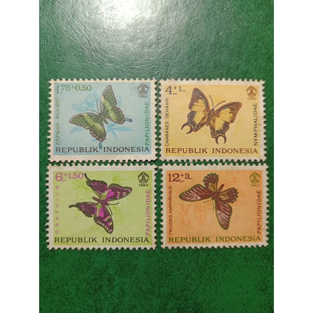 

Prangko Indonesia 4 Pcs Kupu-kupu tahun 1963 UN USED