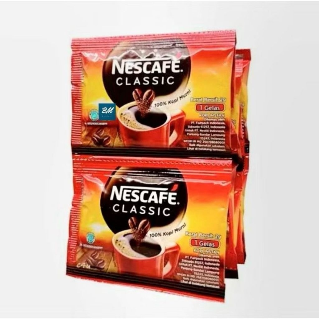 

NESCAFE CLASSIC KOPI INSTAN KOPI HITAM 2 GRAM SATU RENCENG ISI 10 SACHET