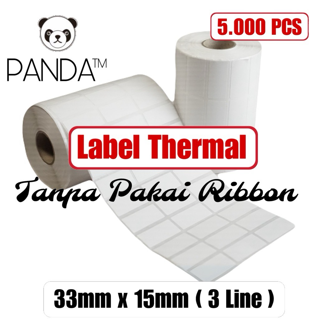 

Label Direct Thermal 33x15 3 Line isi 5.000 Core 1 inch (Tanpa Pakai Ribbon)