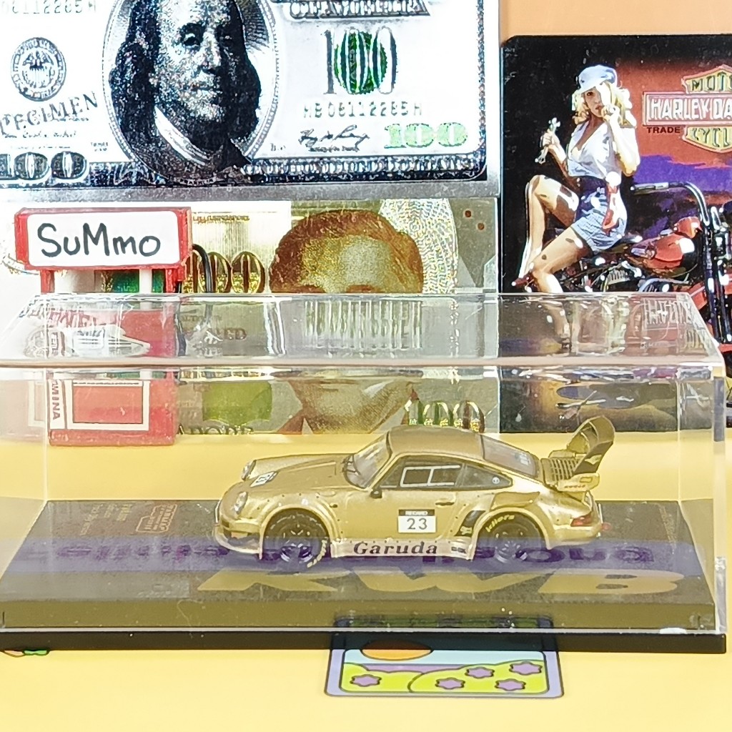 Tarmac Porsche 930 rwb garuda gold track day version diecast 1 64