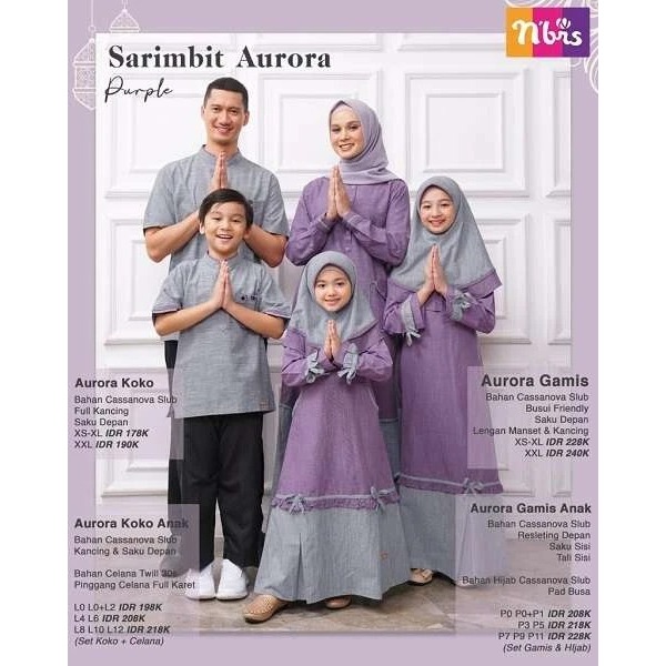 AURORA SARIMBIT NIBRAS GAMIS DEWASA AURORA GAMIS ANAK AURORA KOKO ANAK AURORA GAMIS SYAR'I NIBRAS GA