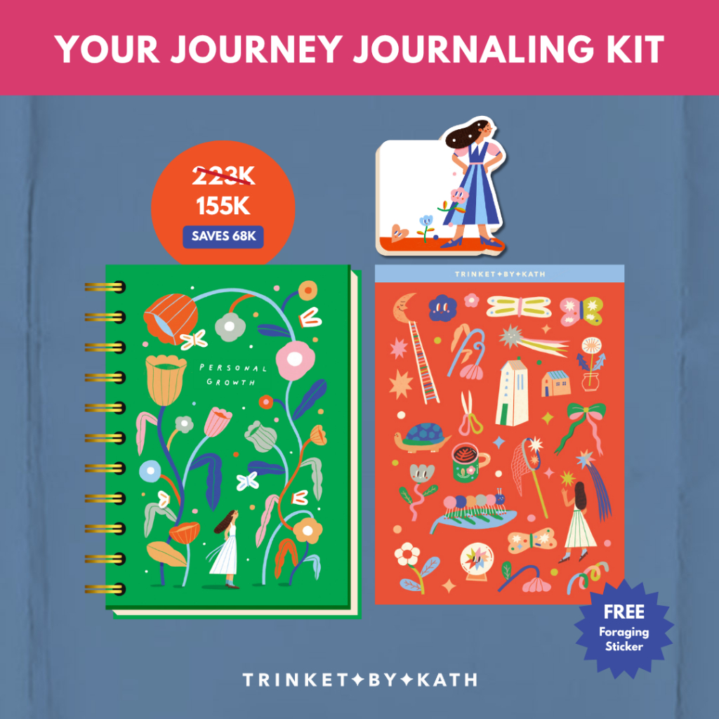 

YOUR JOURNEY JOURNALING KIT - Journalling/Notebook/Buku/Memopad/Sticker/Stiker/StickyNote/Sticker Sheet Ilustrasi- Trinket by Kath