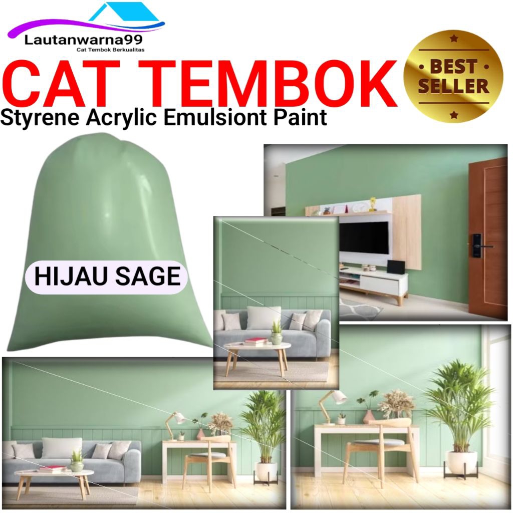 cat tembok hijau sage exterior for interior