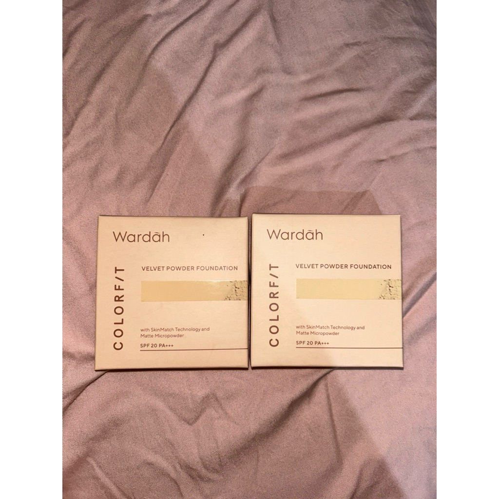 WARDAH Colorfit Velvet Powder Foundation - Two Way Cake - Bedak Padat Glowing Tahan Lama - Makeup