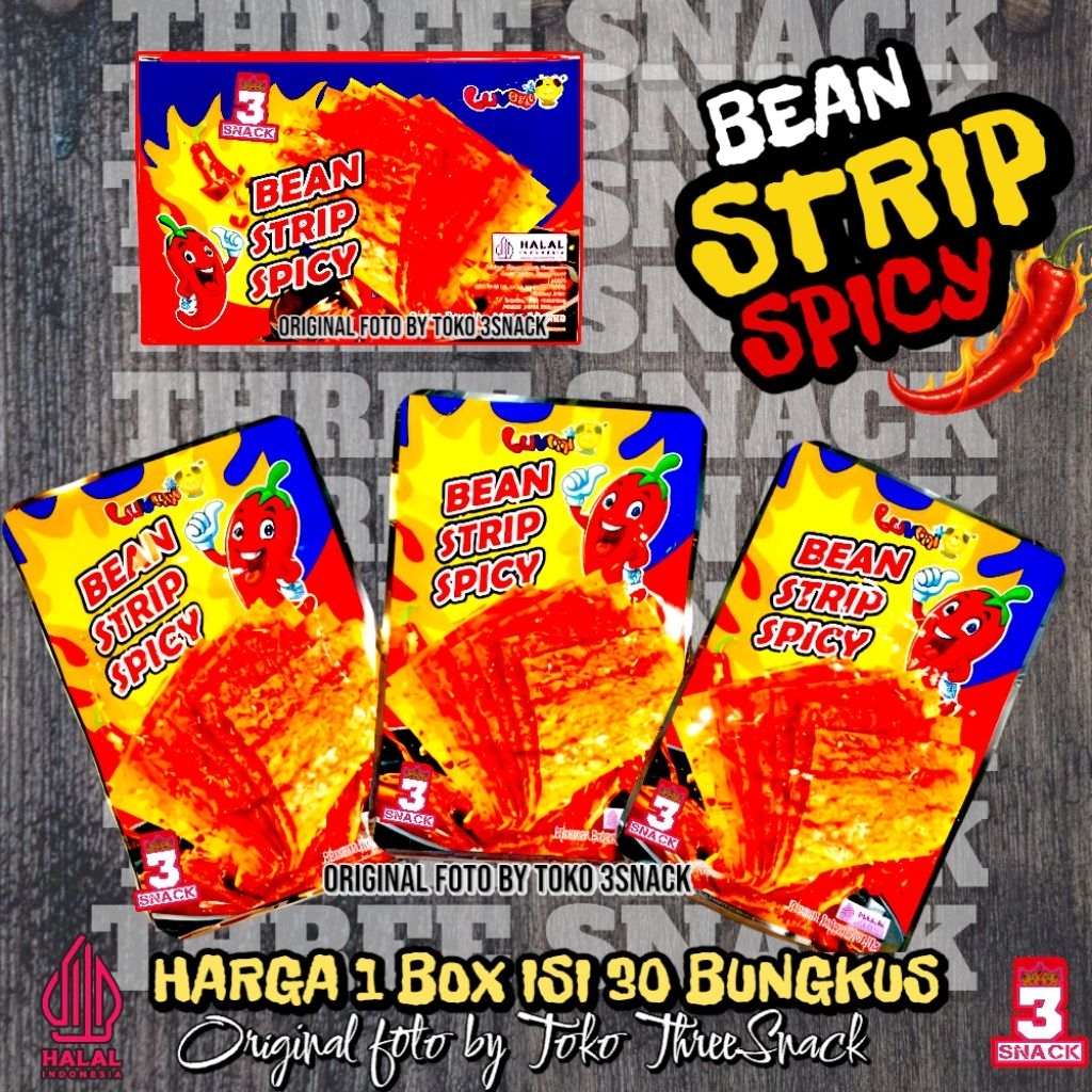 

MAKANAN VIRAL LUVMI BEAN STRIP SPICY ISI 30 BUNGKUS