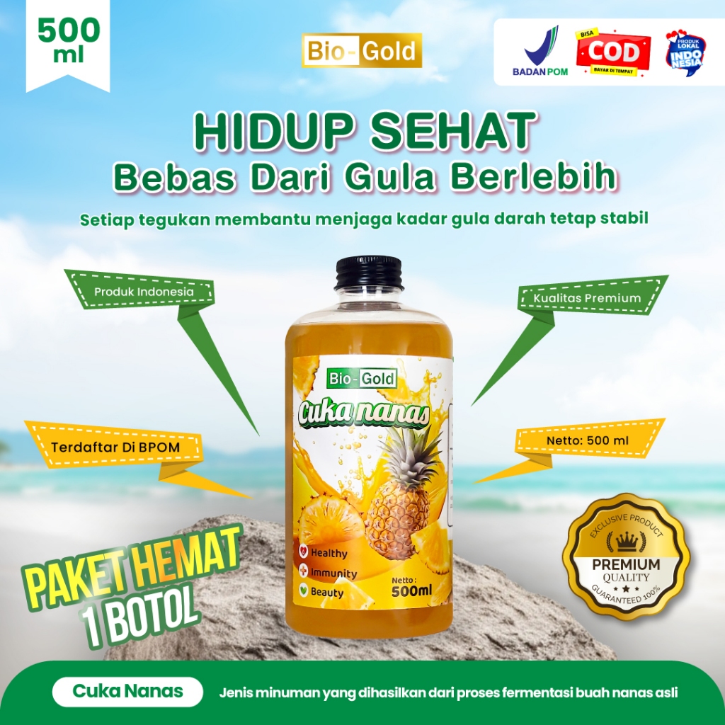 

Cuka Nanas Bio Gold Original Organik 500ml Atasi Diabetes with Mother