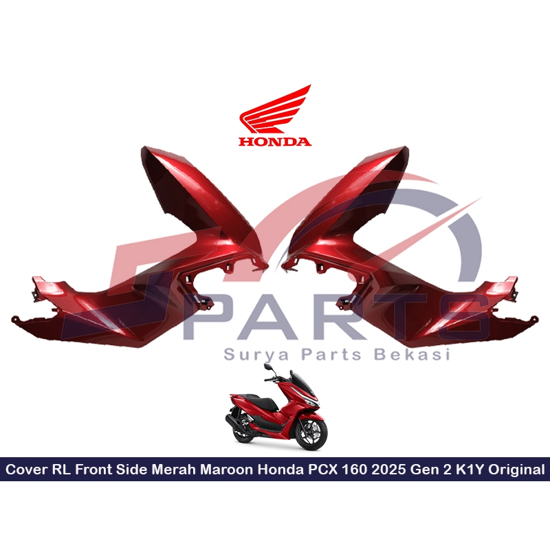 Cover Sayap PCX 160 Gen 2 Cover Front RL Honda New PCX 160 2025 Merah Maroon Kanan Kiri K1Y Original
