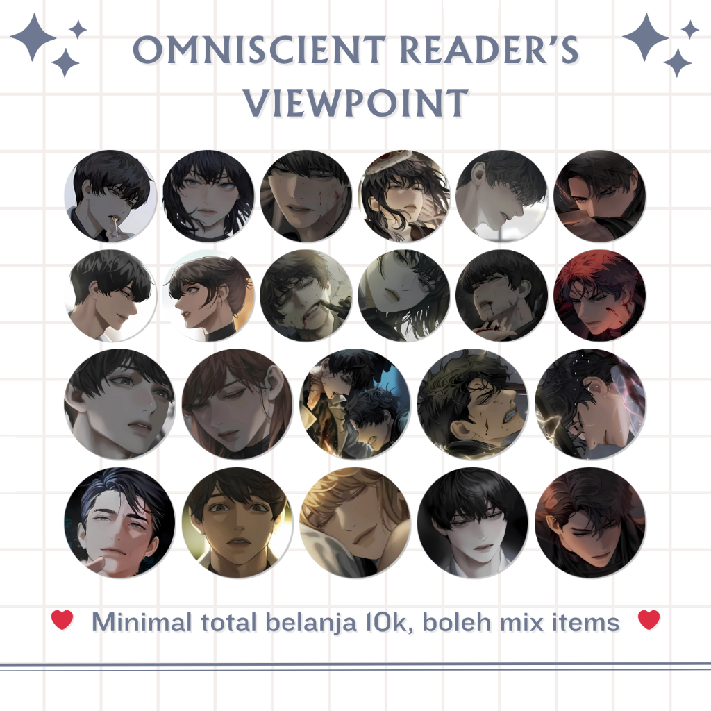 GLITTERY PIN OMNISCIENT READER'S VIEWPOINT ORV | MANHWA BADGE