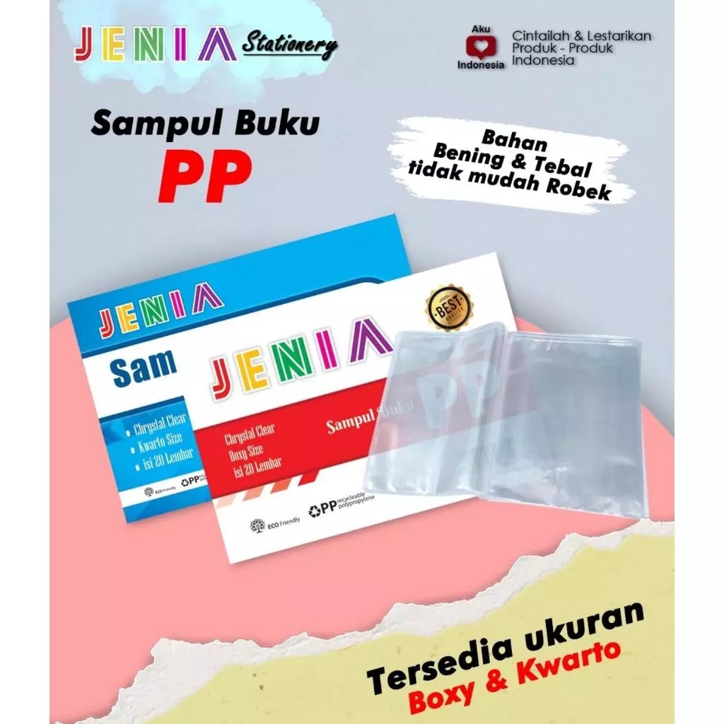 

Sampul Buku Plastik PP (Tanpa Lem) | Ukuran Kwarto dan Boxy (Isi 20 lembar)