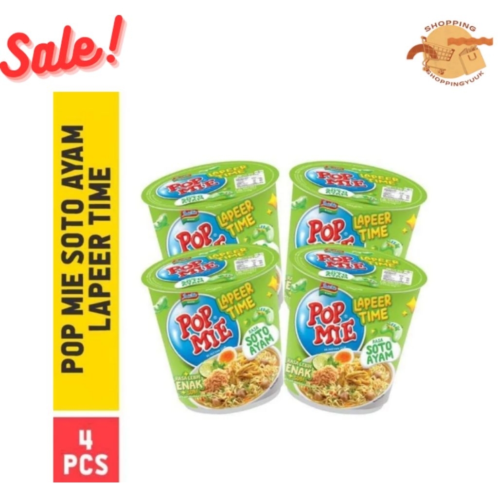 

Pop Mie Rasa Soto Ayam Lapeer Time 75 gram (1 pcs/4 pcs)