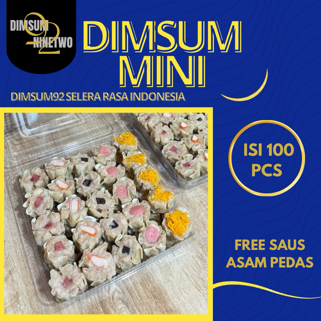 

Dimsum Premium Dimsum Mini Frozen isi 100Pcs Free Saus Asam Pedas di Kab Bogor Halal (PENGIRIMAN KHUSUS PULAU JAWA)
