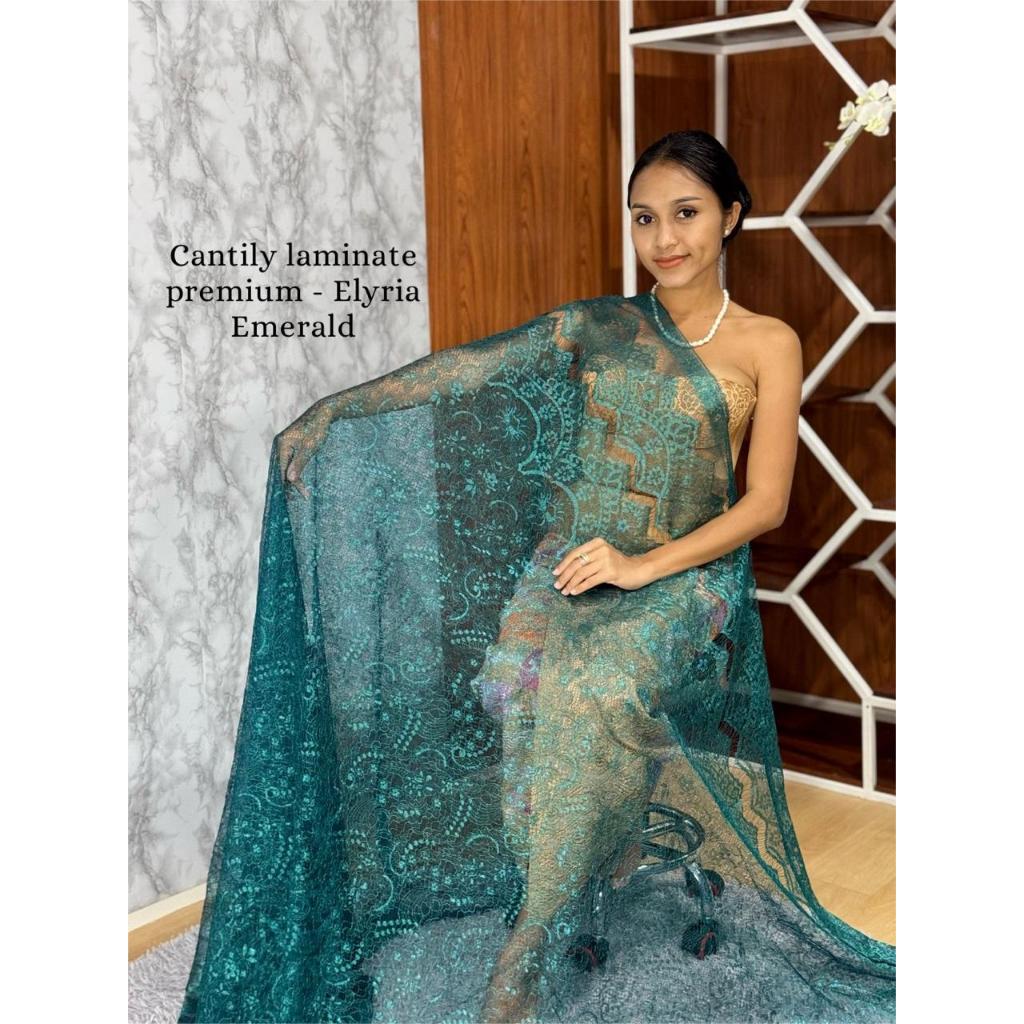 Meteran Kain Brokat Paket Baju/ Kain Brokat Bordir Motif Cantily Premium