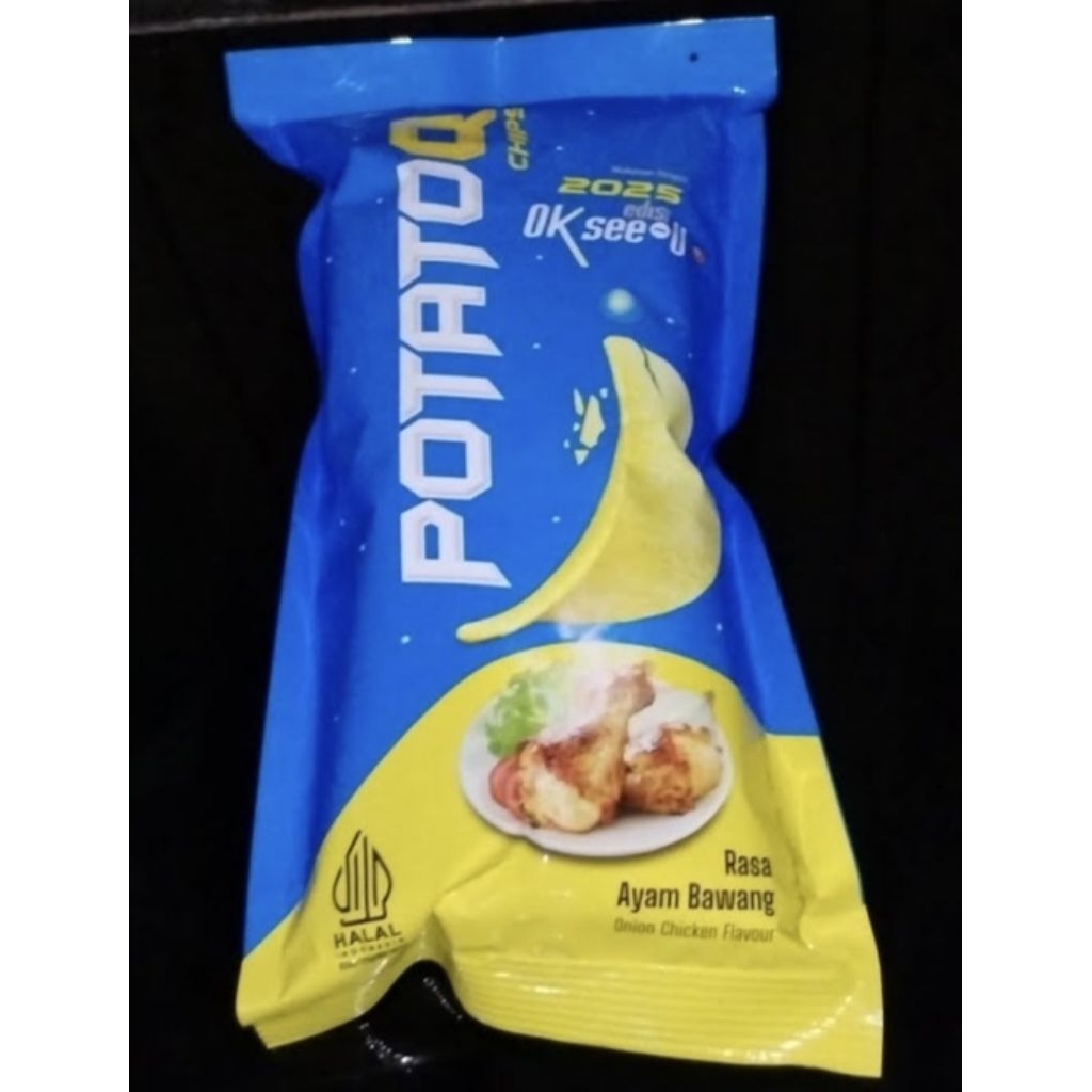 

POTATO Q CHIPS Kikoya Snack Makanan Ringan 2020 edisi OK see-U Kentang Rasa AYAM BAWANG Onion Chicken Flavour 22gr