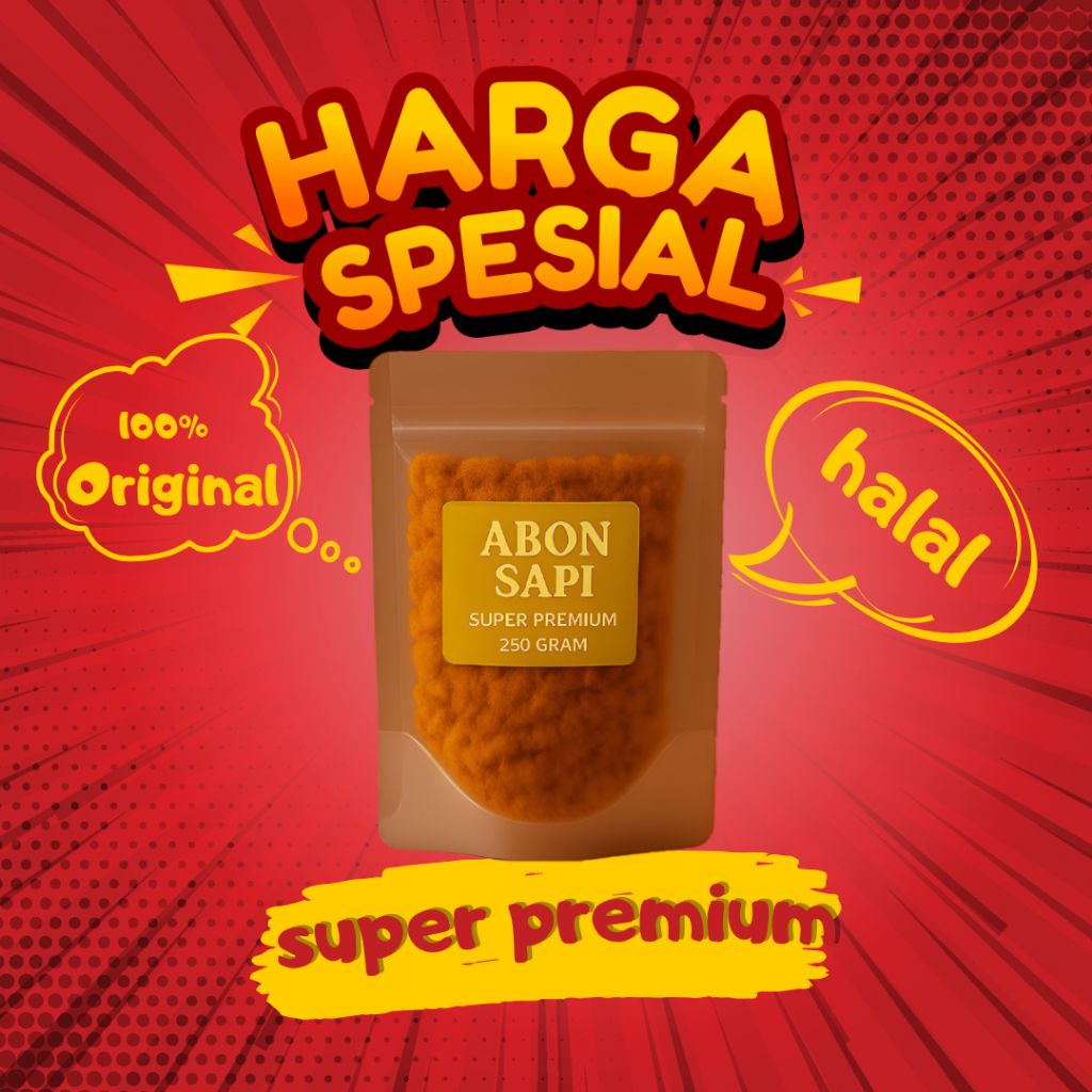 

Abon Sapi Crunchy Super Premium 250Gr - Daging Asli Super Lezat