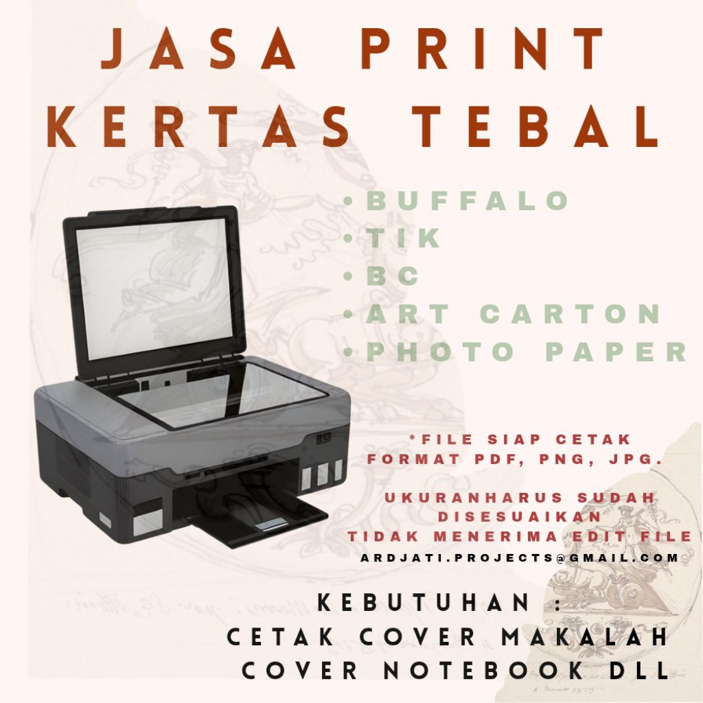 

PRINT KERTAS TEBAL UNTUK COVER MAKALAH, COVER NOTEBOOK, TUGAS DLL KERTAS TIK, BC BUFFALO