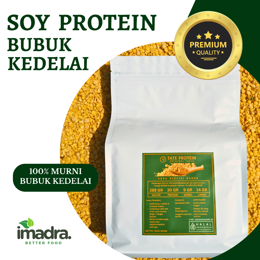 

SOY PROTEIN (500 G) SUSU KEDELAI BUBUK SUPLEMEN TINGGI PROTEIN & SERAT