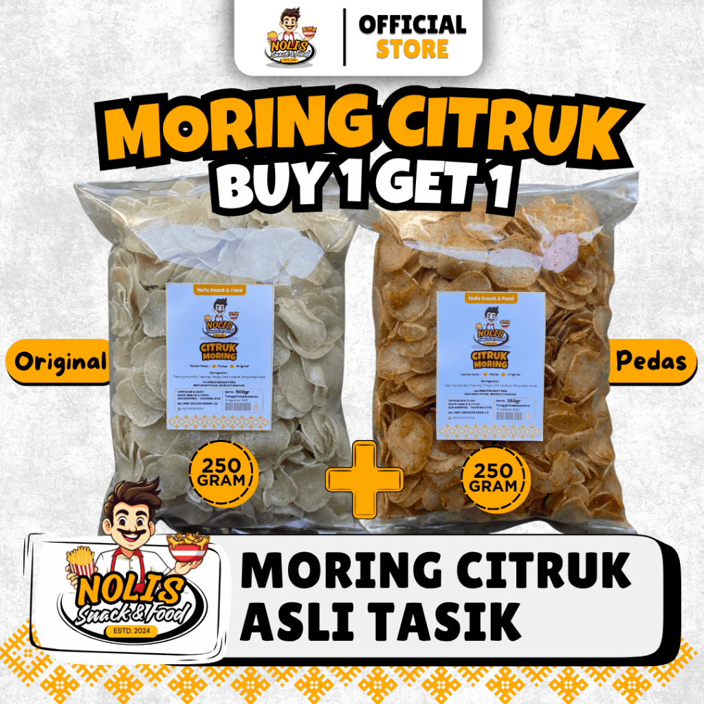 

BUY 1 GET 1 Citruk Moring Original & Pedas Asli Tasikmalaya [NOLIS SNACK & FOOD]