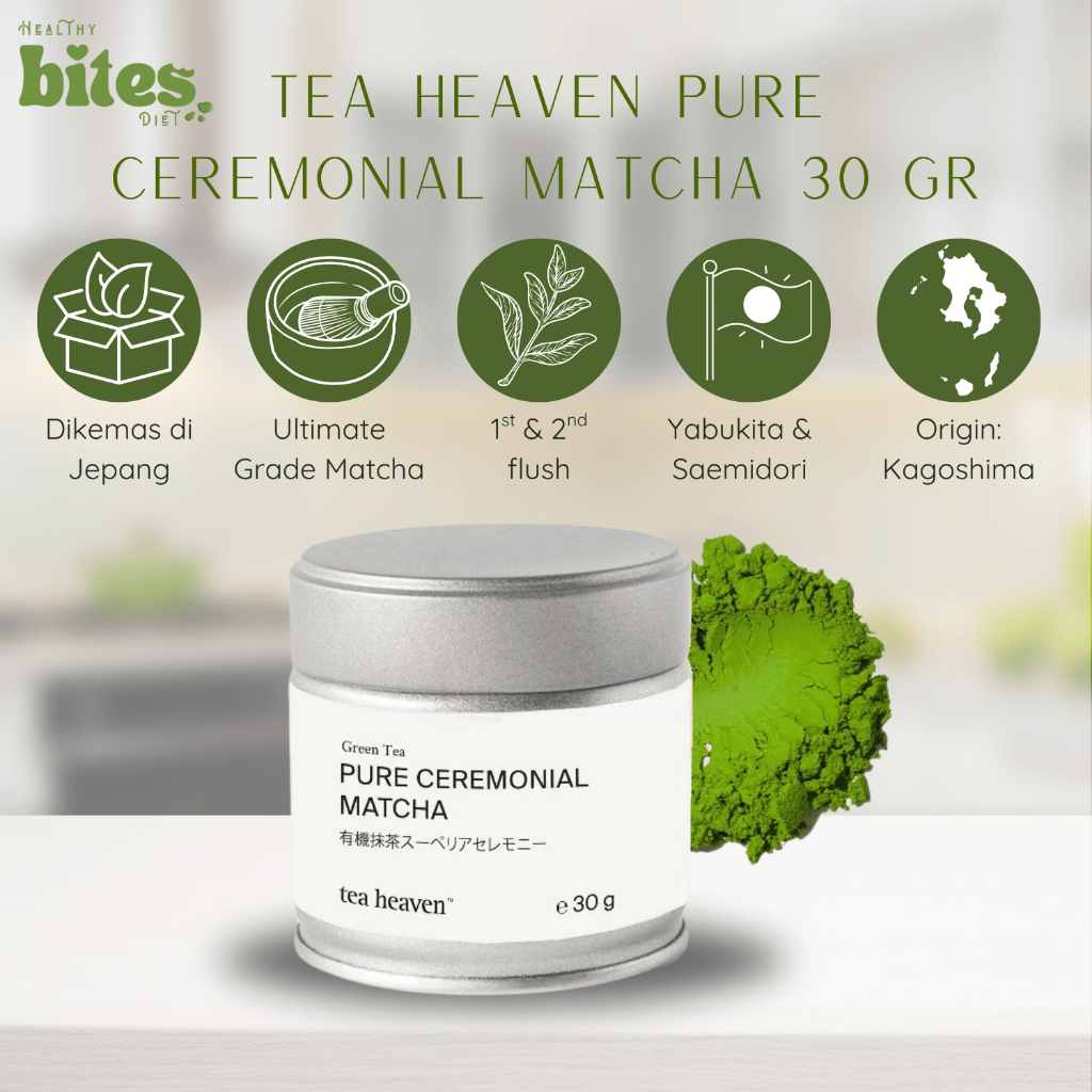 

Pure Matcha Ceremonial Grade 30gr Tea Heaven Pure Japanese Ceremonial Matcha Bubuk Matcha Jepang