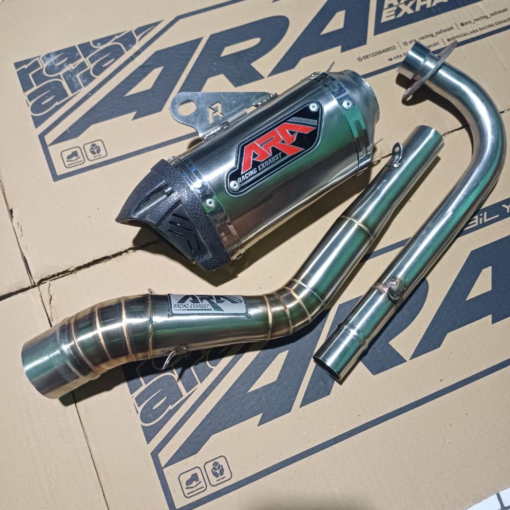 knalpot kolong oval jupiter z,Vega r,Suprax125, kharisma Untuk spek 110-150cc original Ara racing ex