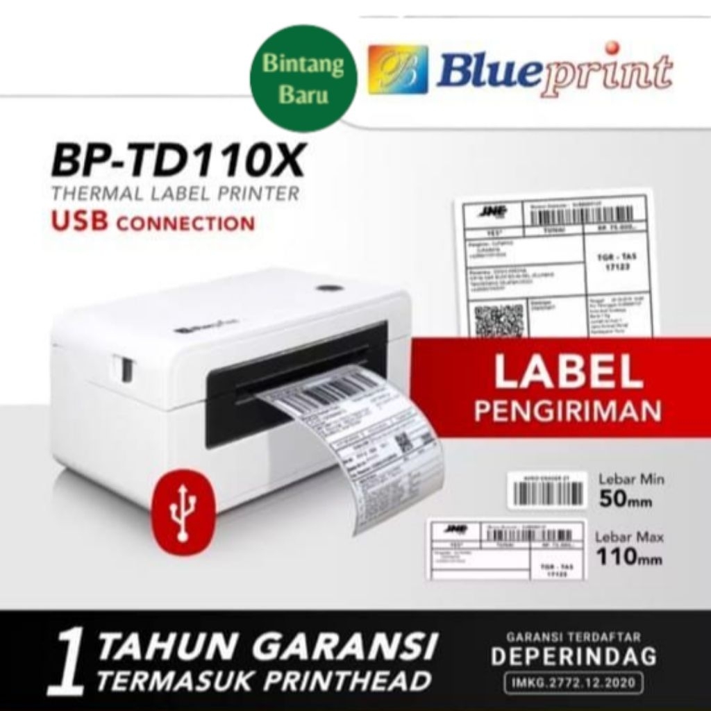 Printer Label Resi Online Blueprint TD 110X BP TD110X USB printer  Blueprint