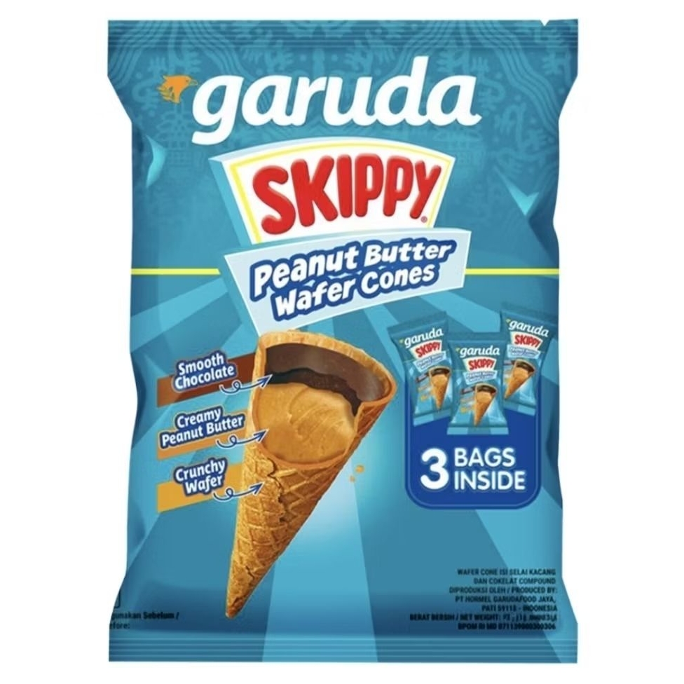 

Garuda Skippy Wafer Cones Selai Kacang 44 g