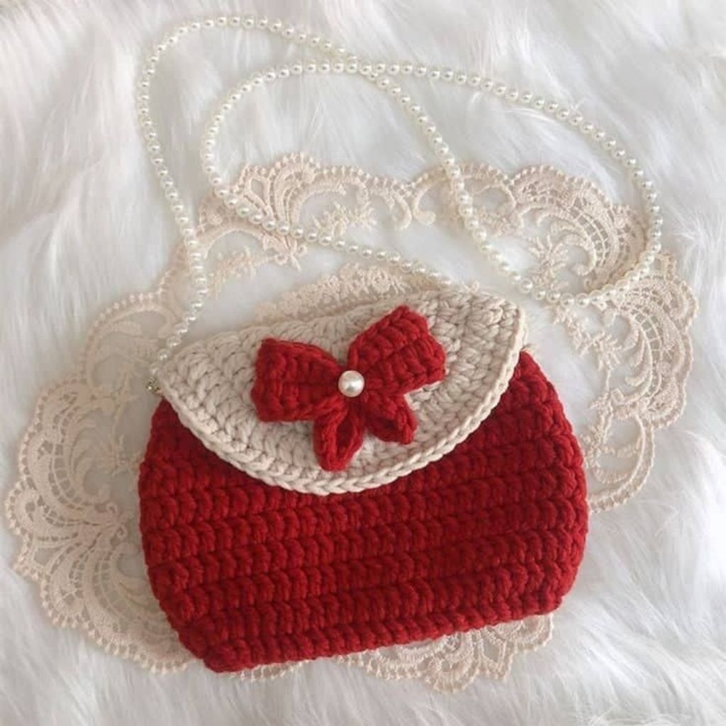 tas rajut wanita model pita cantik | benang katun