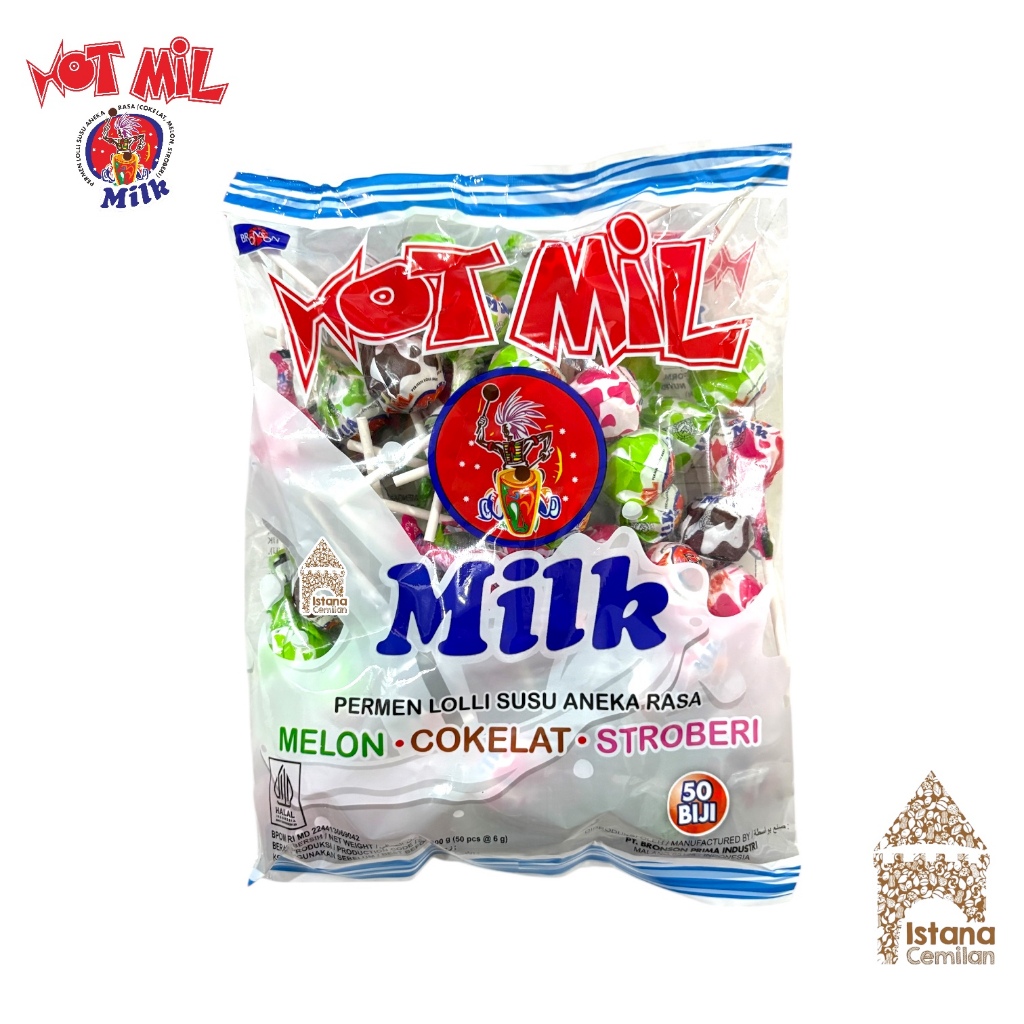 

Hot Mil / Hotmil Milk Permen Lolipop / Loli Susu (isi 50 pcs)