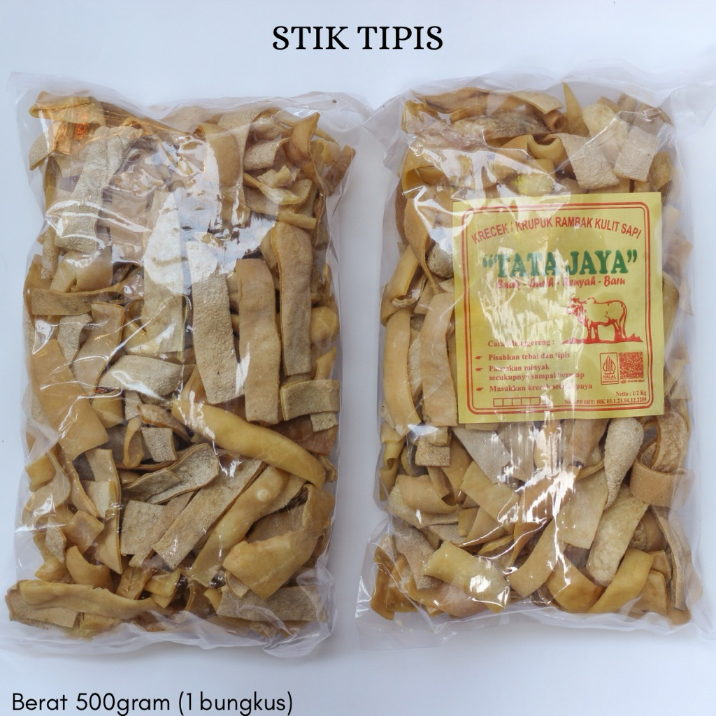 

[500gram] Dorokdok Krecek Rambak Tatajaya Stik Tipis Kerupuk Kulit Sapi Asli Mentah