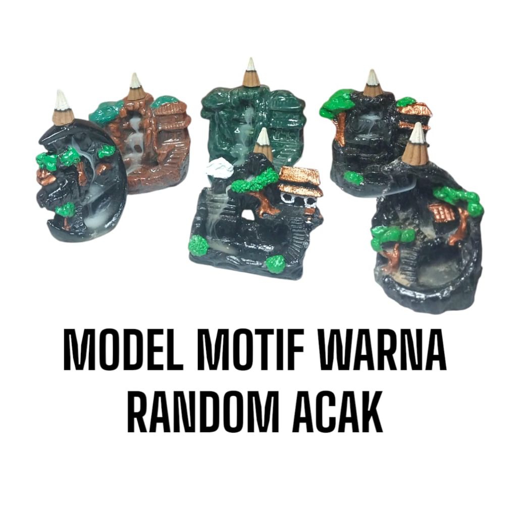 tempat buhur dupa kerucut miniatur air terjun