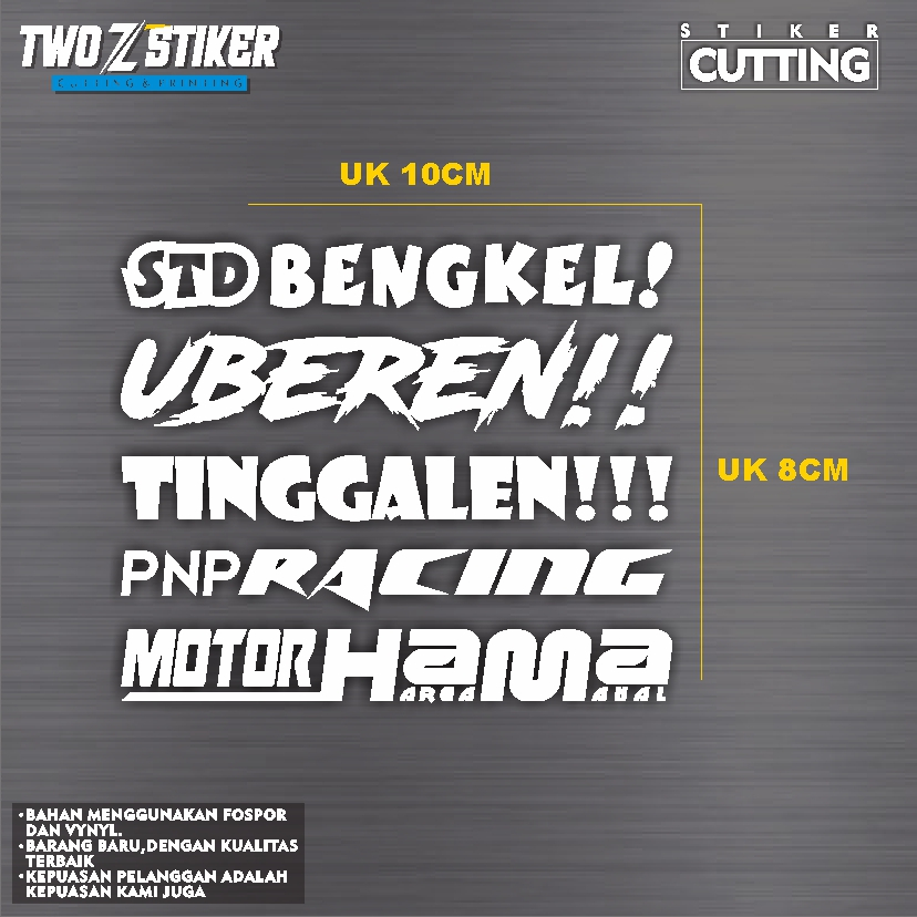 

Stiker cutting stiker UBEREB | TINGGALEN | STD BENGKEL keren terbaru 1 pcs dapat 5 stiker
