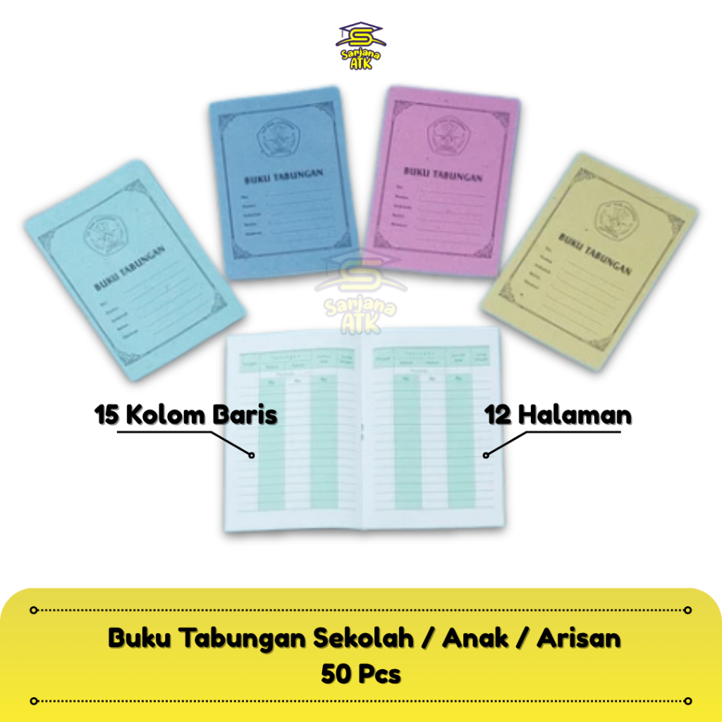 

(50 pcs) Buku Tabungan Sekolah / Anak / Arisan