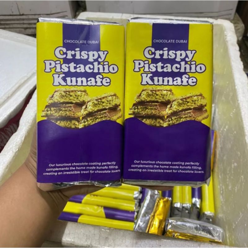 

Chocolate Dubai Original Crispy 130 gr "PISTACHIO KUNAFE" Coklat Viral Food Cocoa Makanan Cokelat