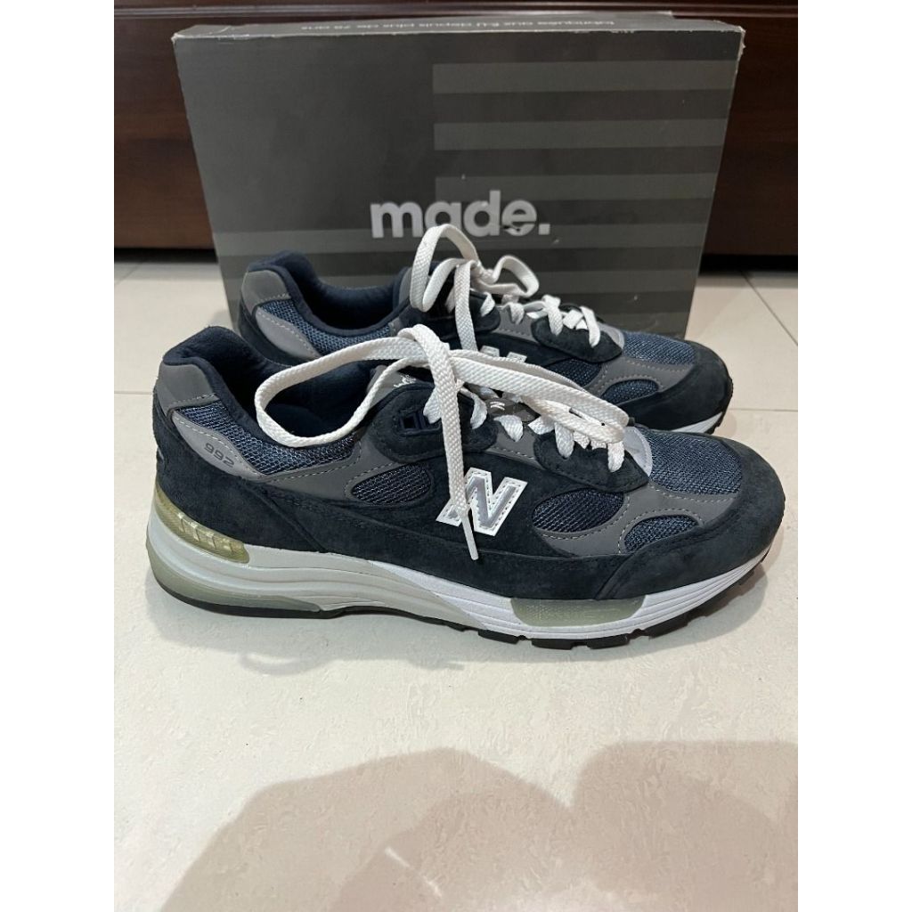 NEW BALANCE 992 Navy Grey M992GG Size 42 Original