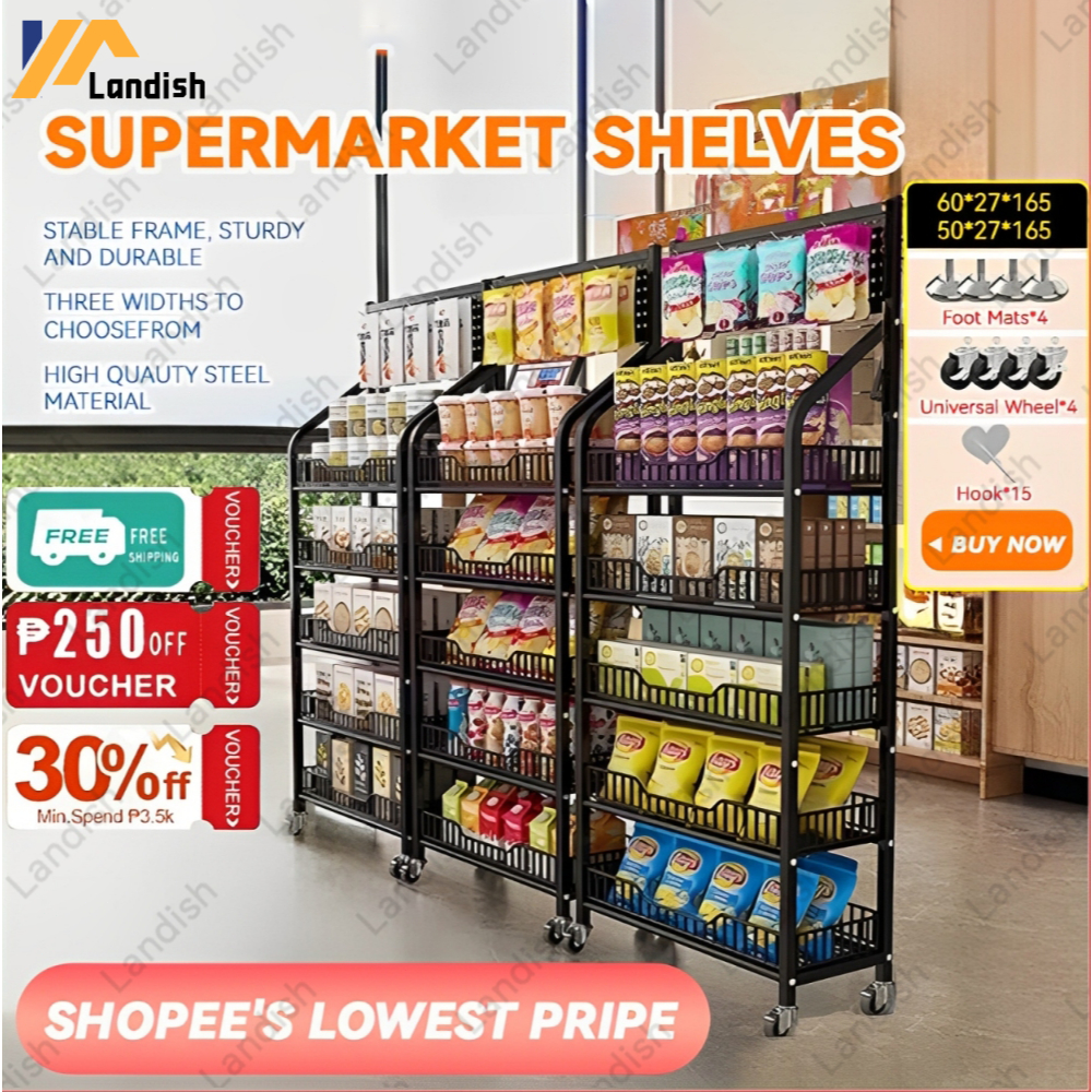 Rak Besi Rak Chiki Serbaguna  Gawang Sembako 4 Dan 5 Susun Snack Supermarket  Toko Jajan Troli