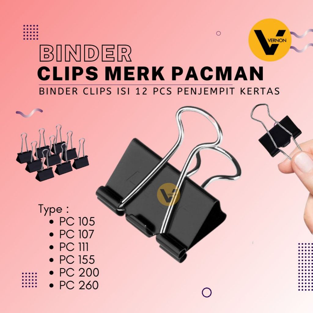 

Binder Clip Penjepit Kertas Dokumen Binder Clips Merk Pacman