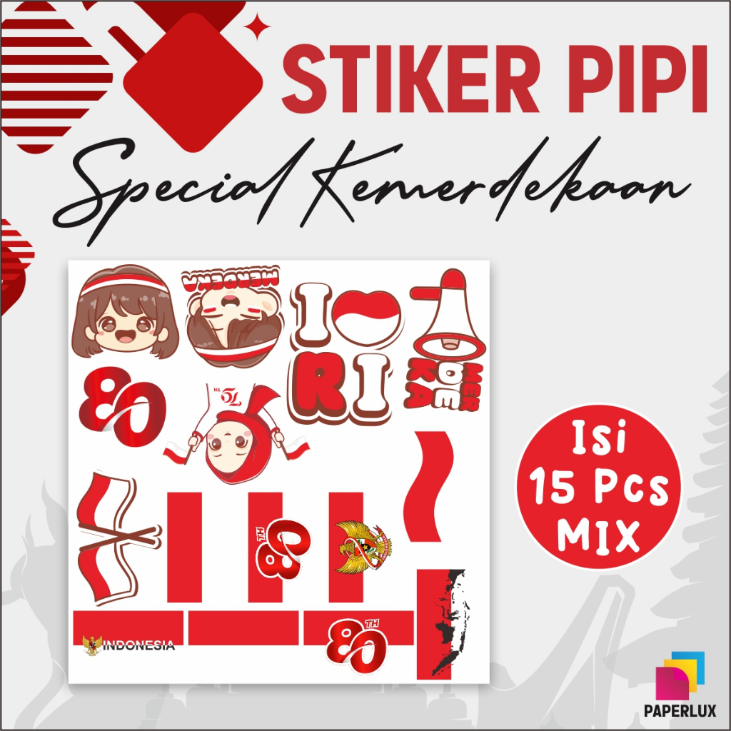 

STIKER PIPI MERAH PUTIH READY STOCK MURAH - TEMPELAN PIPI MERAH PUTIH AGUSTUSAN [MIX]