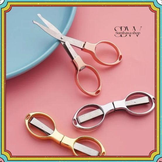 

Gunting Lipat Stainless Steel - Gunting Travel Folding - Gunting Mini Lipat Model Kacamata