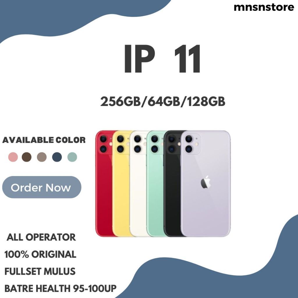 IP 11 256GB/128GB/64GB GSM LTE 4G SECOND 100% Original Fullset MULUS LIKE NEW AIPHONE 11 64GB&128GB