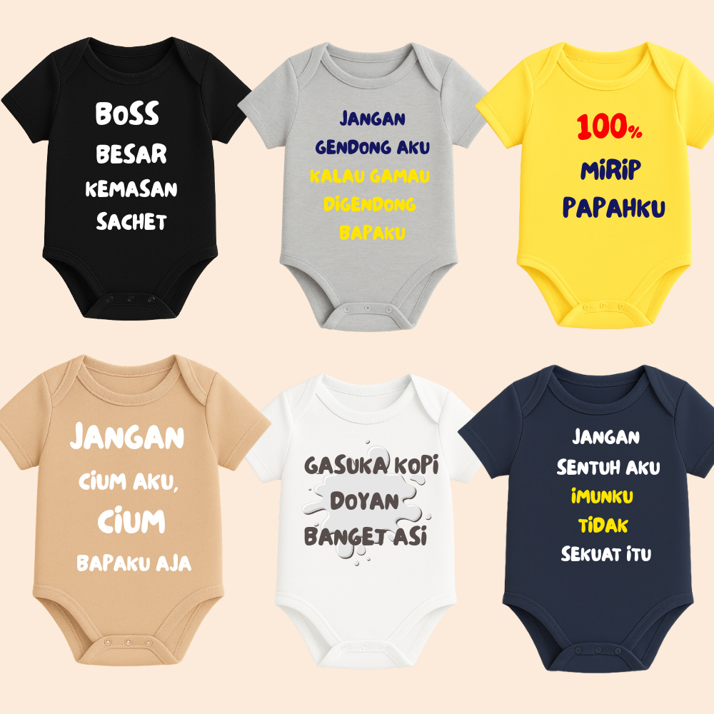 2.2 Jumper Bayi 0 -12 Bulan Kata - Kata Lucu Fashion Baju Laki - Laki Perempuan