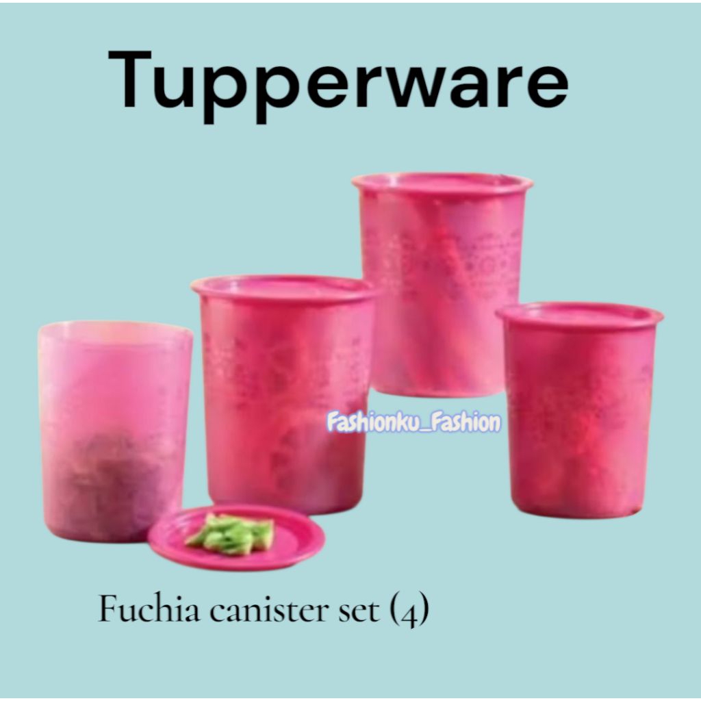Fuchia canister tupperware / toples tupperware / toples lebaran set tupperware isi 4