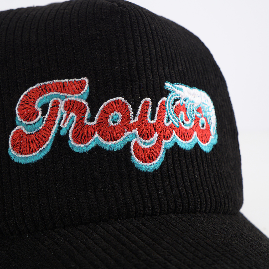 [FREE BOX] Troy Company Trucker Hat Black Shrimp - Topi Trucker Black Corduroy TCN 3193