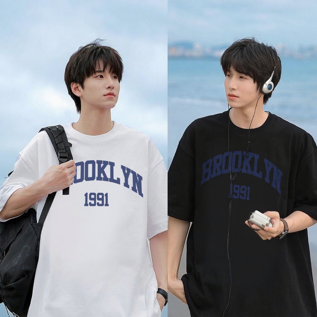 PUERTO Tshirt Oversize Baju Kaos Pria Distro Original 100% Tebal BROOKLYN 1991 Cetak Kaos Pria Keren