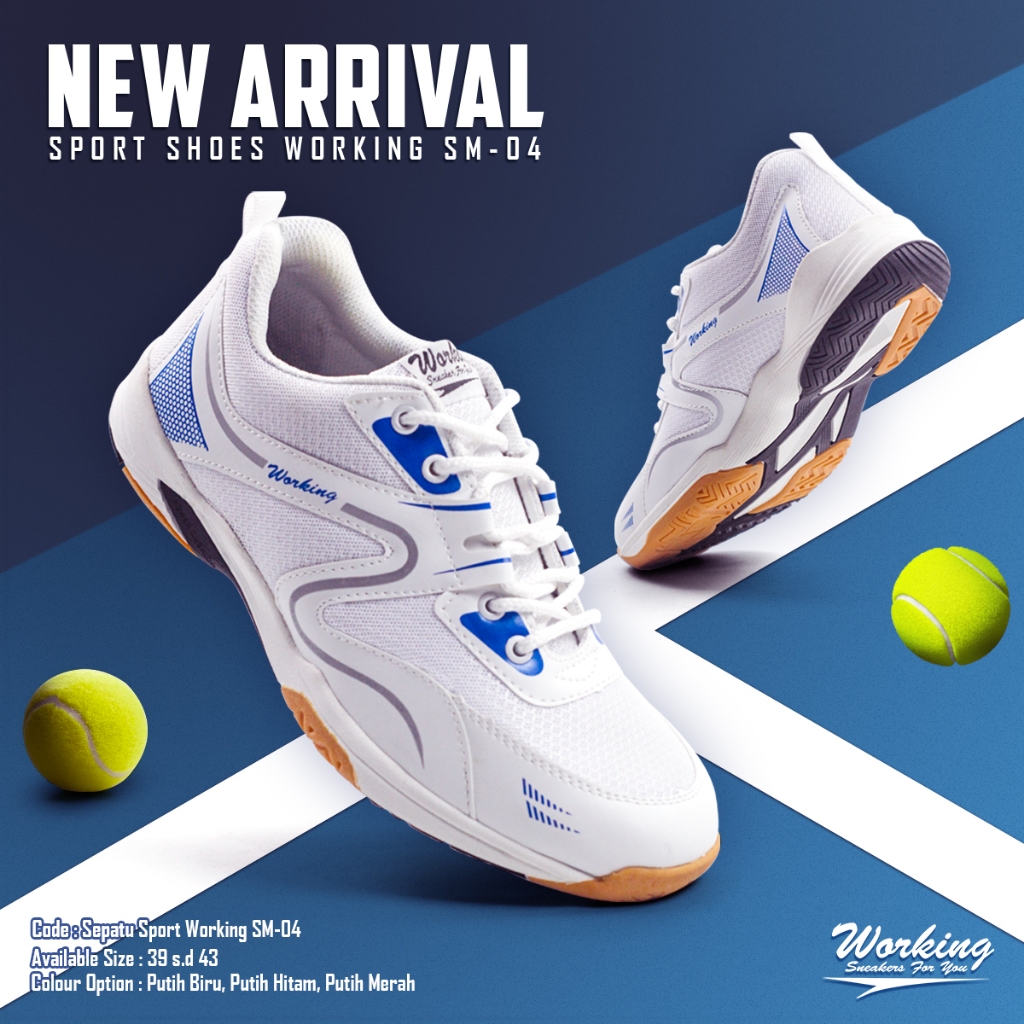 Sepatu Tenis Pria Anti Slip - Working Sneakers Sepatu Lapangan Pria Grip Kuat