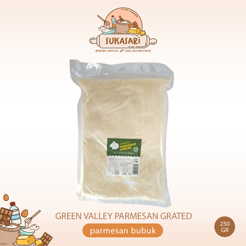 

Green Valley Parmesan Grated Cheese 250gr keju parmesan bubuk parut