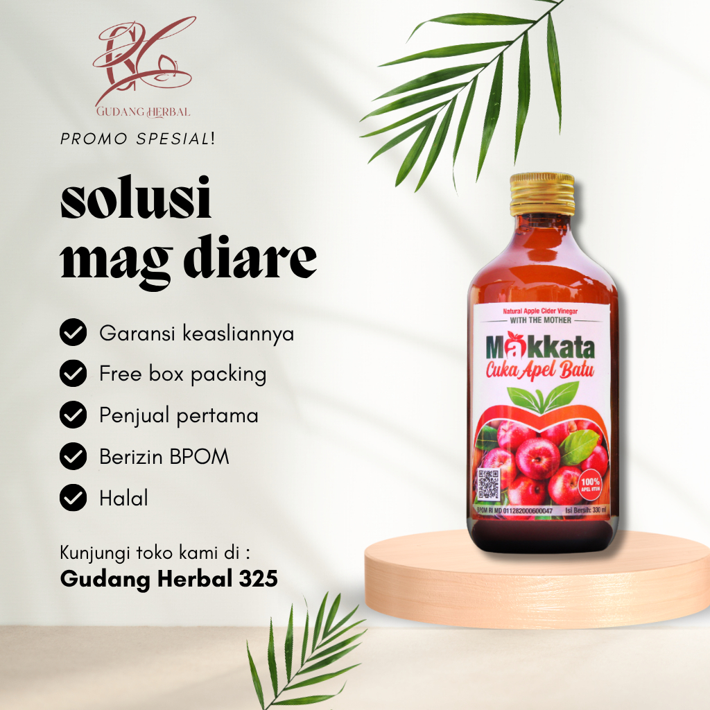

Cuka Apel Makkata Batu Obat Jantung Original Bebas Gula Bpom Isi 330 Ml Apel Utuh Halal Segar Nikmat