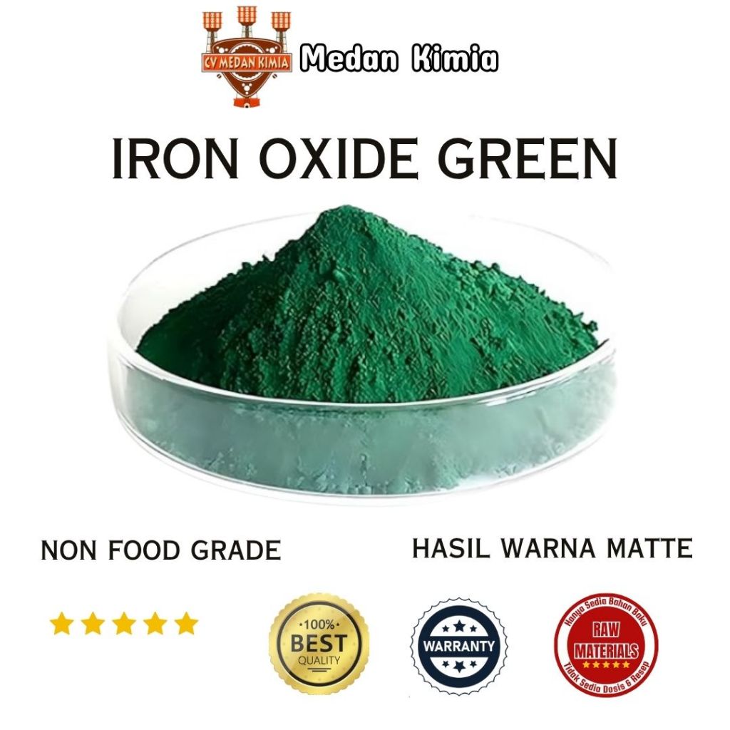 Iron Oxide Green 500gram Bubuk Pewarna Tembok, Semen, Genteng 500gr Iron Oxide Hijau